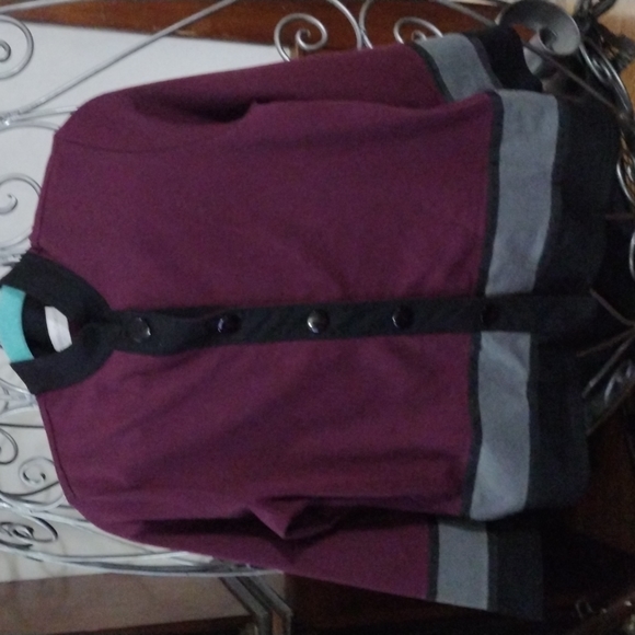 Vintage Draper's & Damon's Burgundy Grey Black Jacket Size PS - Picture 1 of 3